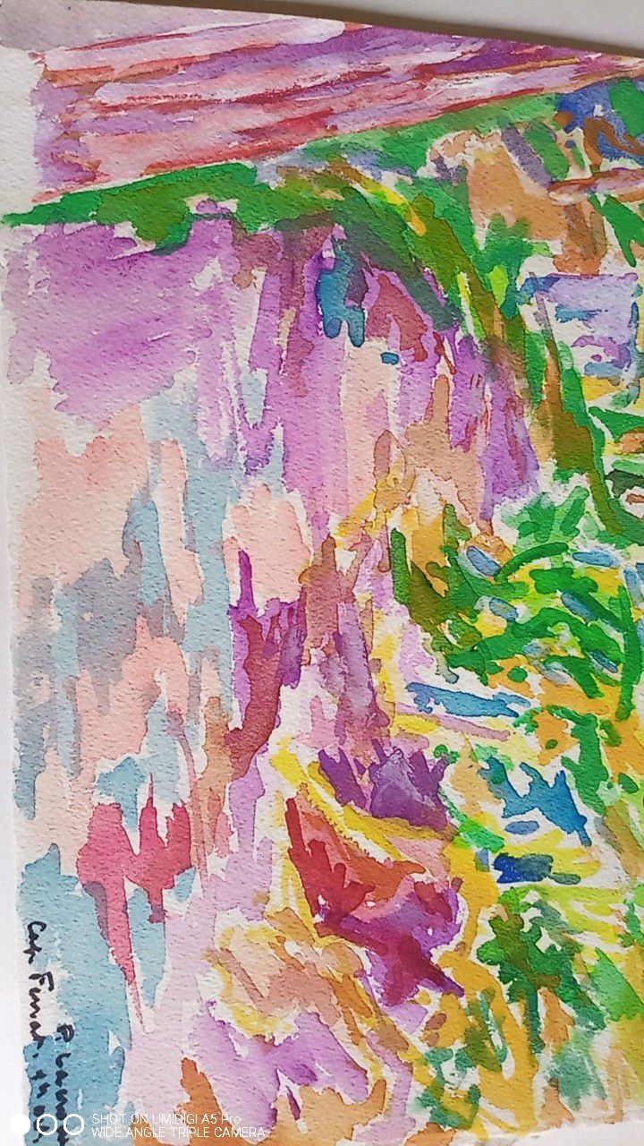 Pierre Lacroux (1909-1993) Gouache - 38,5 x 28,5cm - cap ferrat August 78