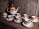 Mid Century Schumann Arzberg German porcelain coffee set in orange and yellow