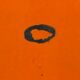 Porte louche en tôle émaillé orange vintage