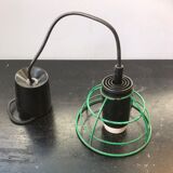 Hanging old design green metal cerclage vintage 70s