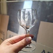 Set of 8 vintage bistro drop aperitif glasses.