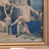 Gilded wall frame 15.5 x 19.5 cm, reproduction "the harvest" or "autumn" by goya