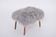 Danish Mid-century Modern stool reupholstered in grey sheep skin
