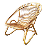 Rattan armchair design 1960 vintage