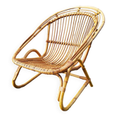 Rattan armchair design 1960 vintage