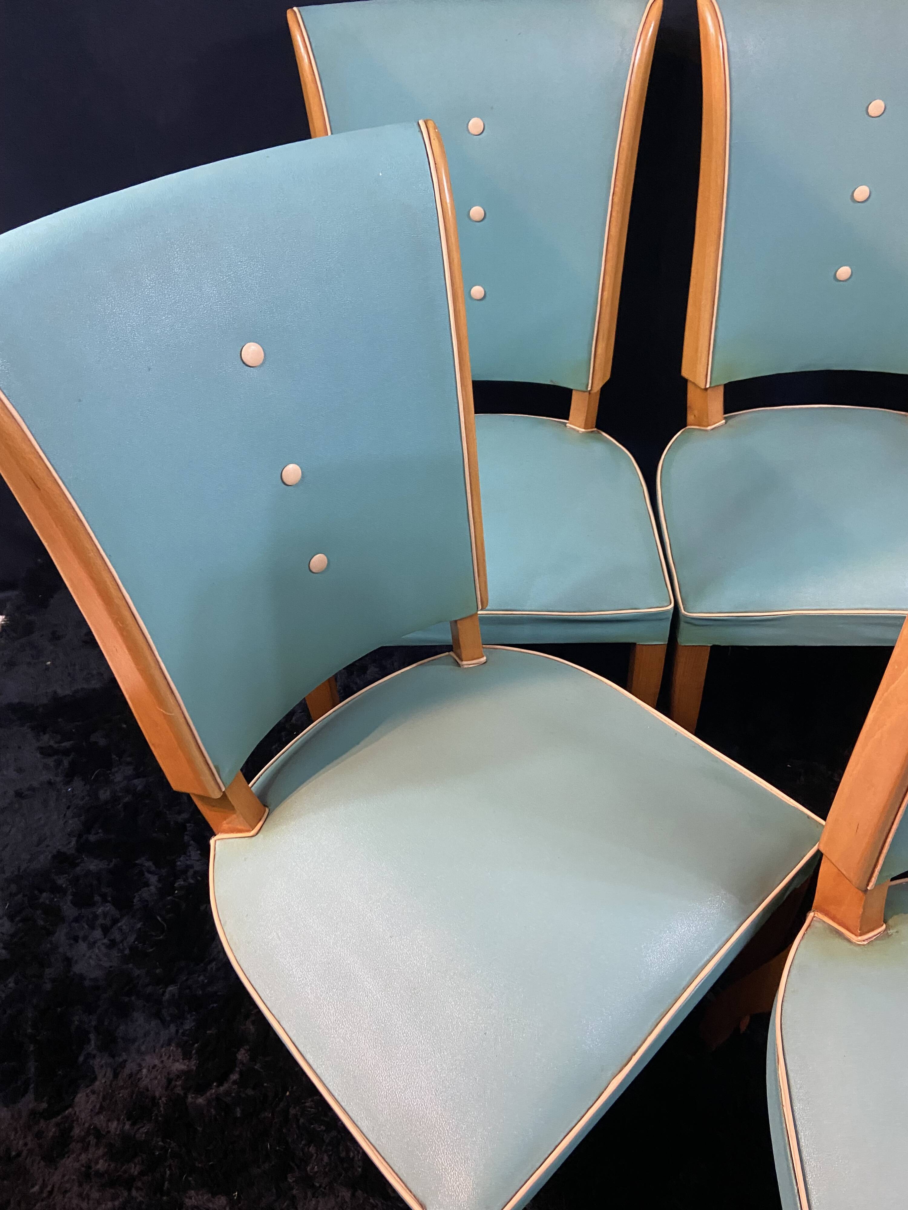 Suite 6 chaises design moderniste 1950
