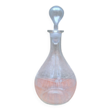 Engraved glass carafe from the 1950s