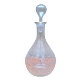 Engraved glass carafe from the 1950s