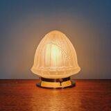Art Deco ceiling light in transparent satin glass, 1920s-30s