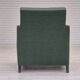 Fauteuil relax danois des années 1950, tissu en laine mélangée verte, bois de hêtre.