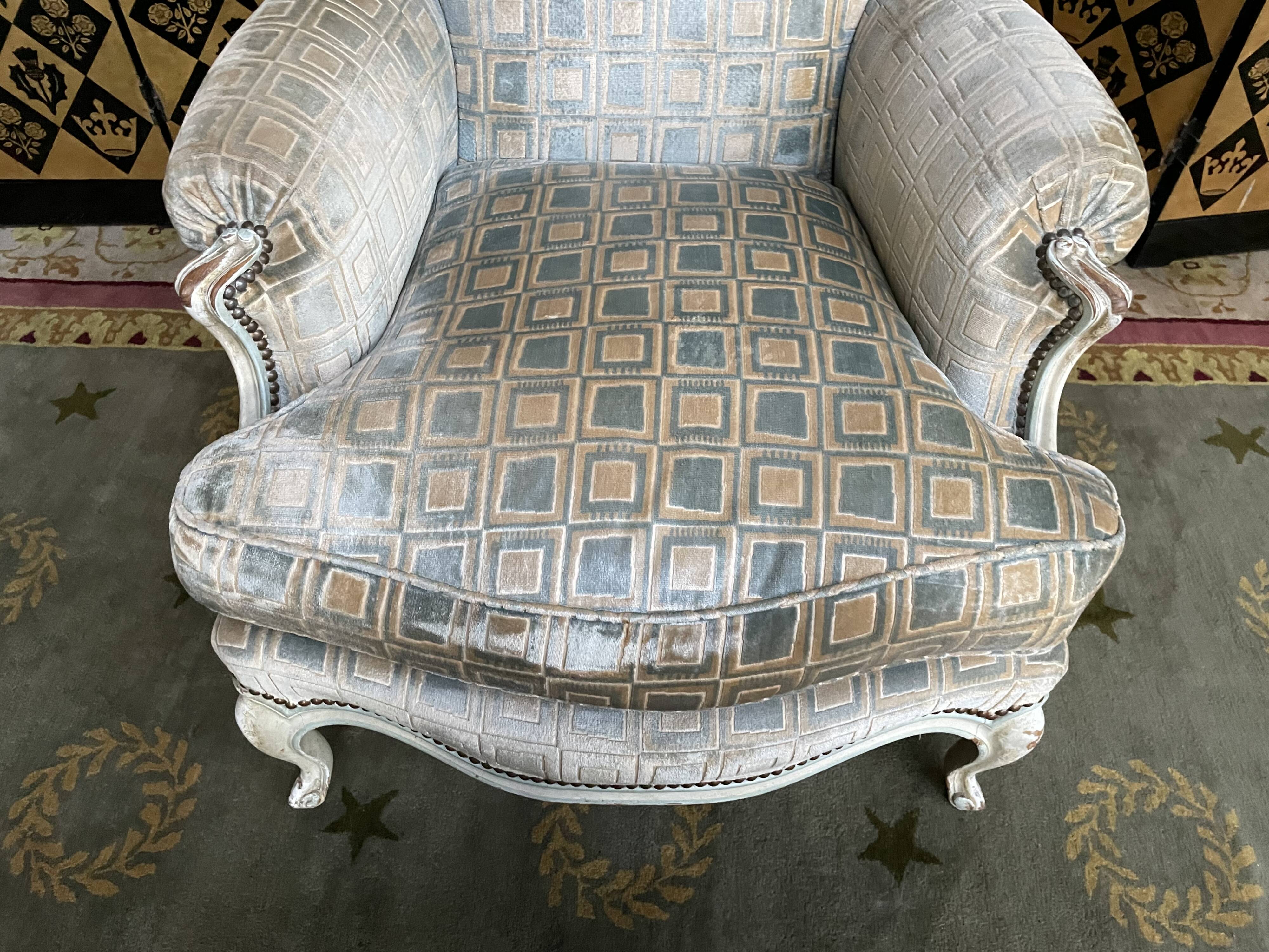 Louis XV style shepherdess armchair