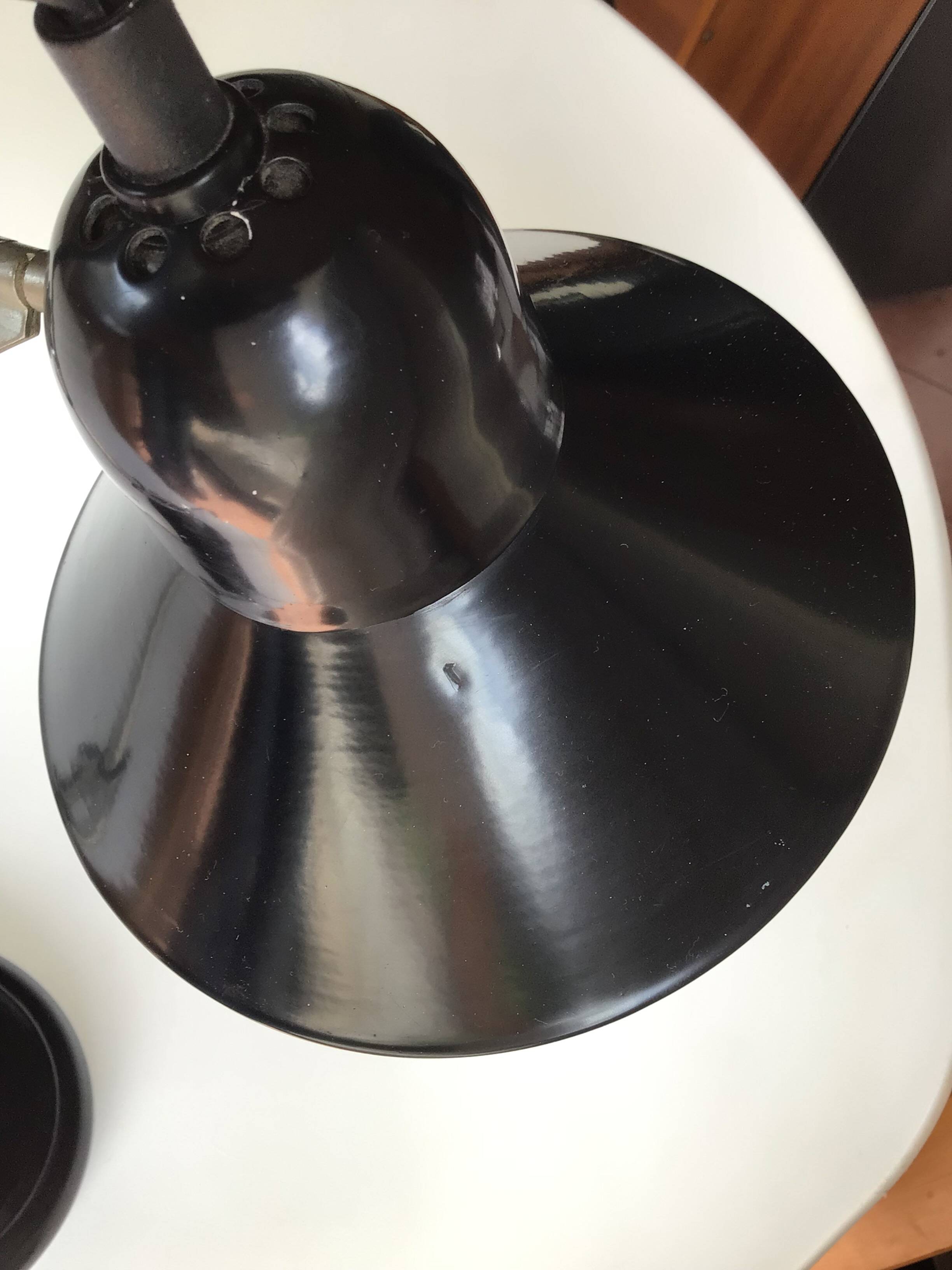 Adjustable black metal Aluminor desk lamp