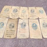 Set of 10 Potasse d'Alsace jute bags