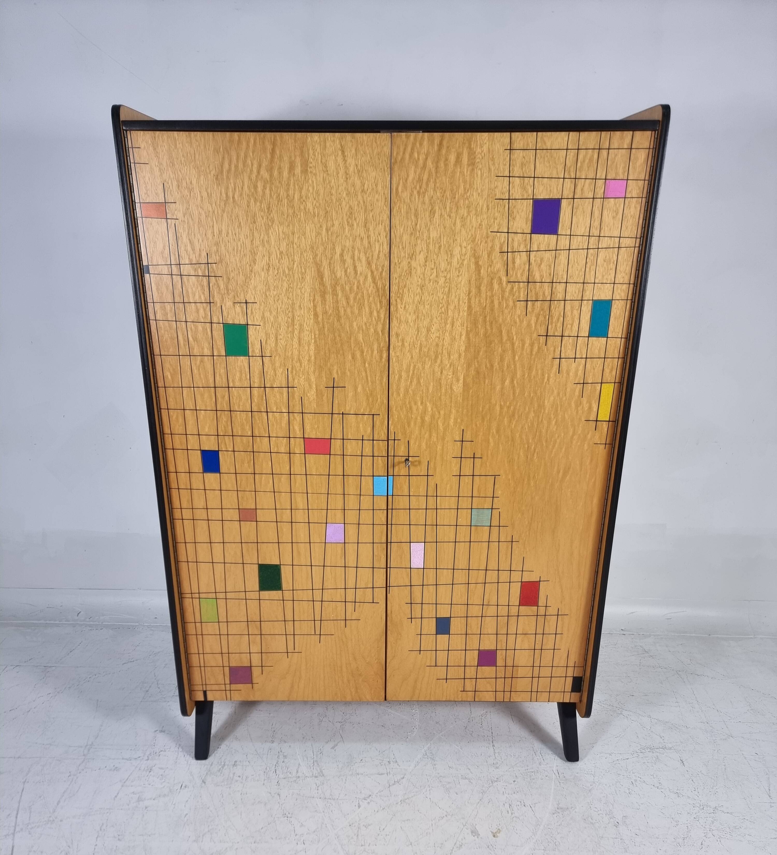 Vintage Wood Wardrobe, 1960s