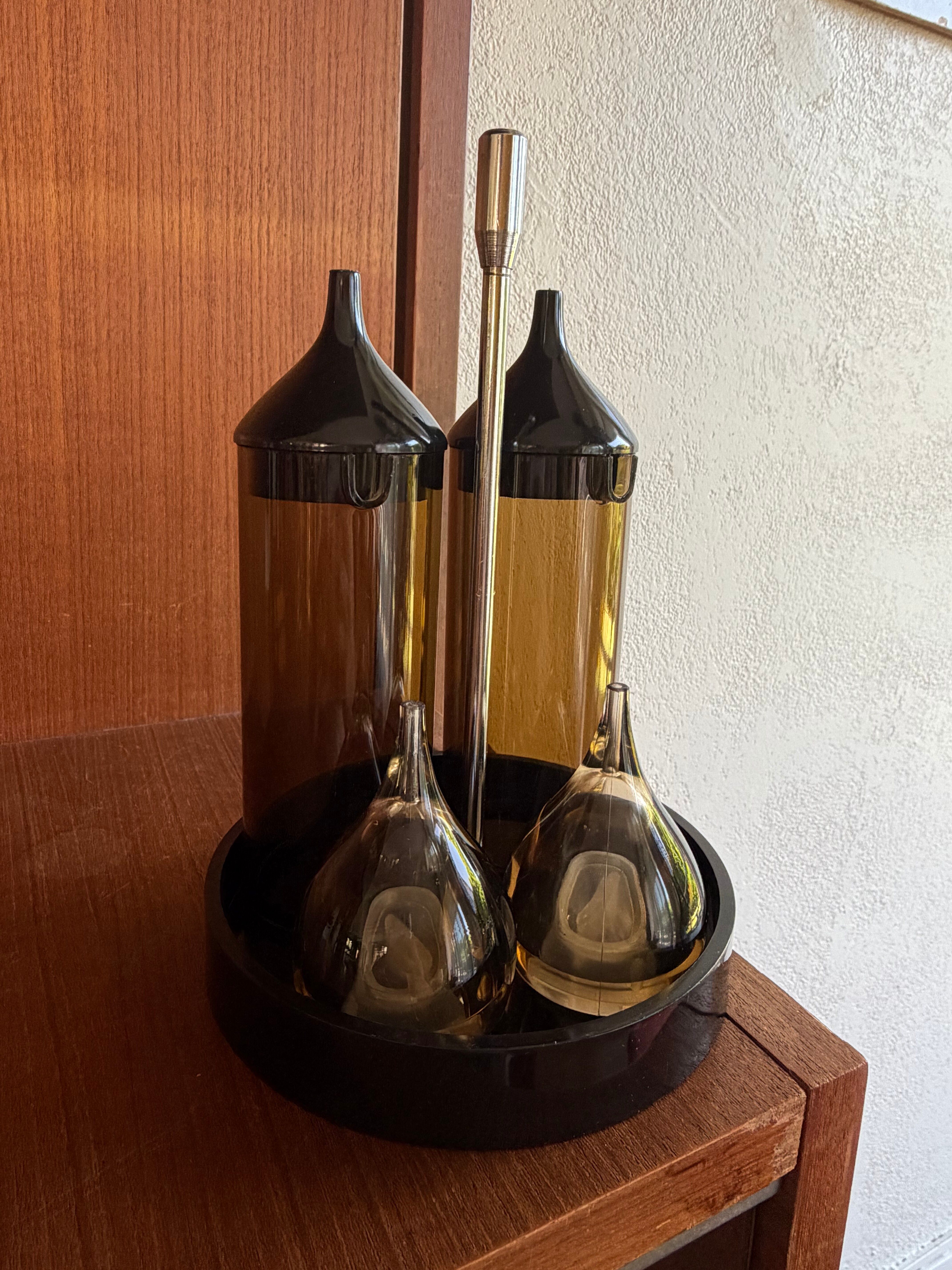 Guzzini, Service à condiments, Luigi Massoni, space age, 70s