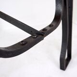 Industrial Bistro Table in Wood and Wrought Iron -