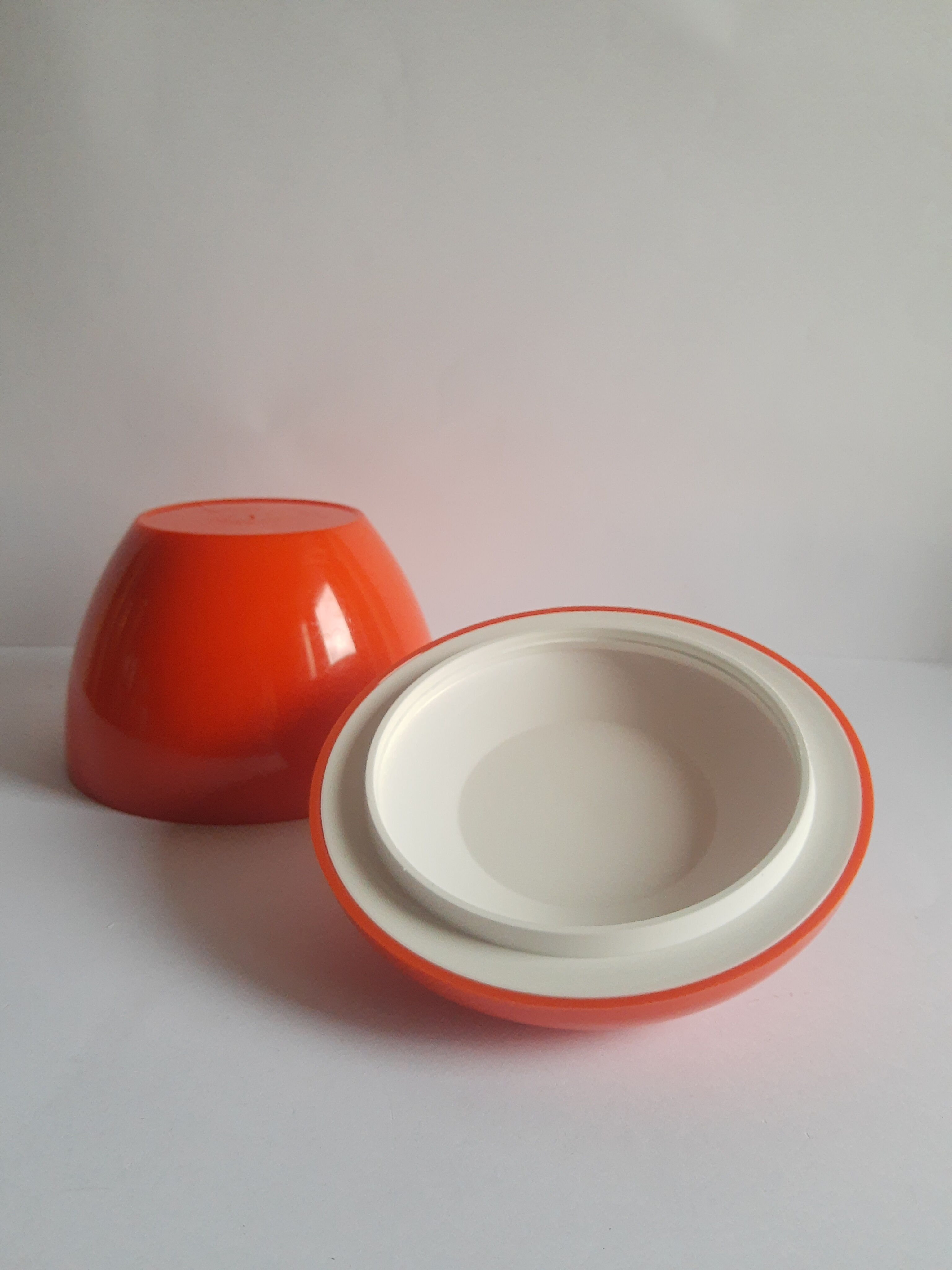 Vintage seventies orange ice bucket
