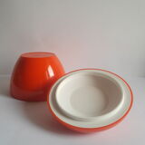 Vintage seventies orange ice bucket