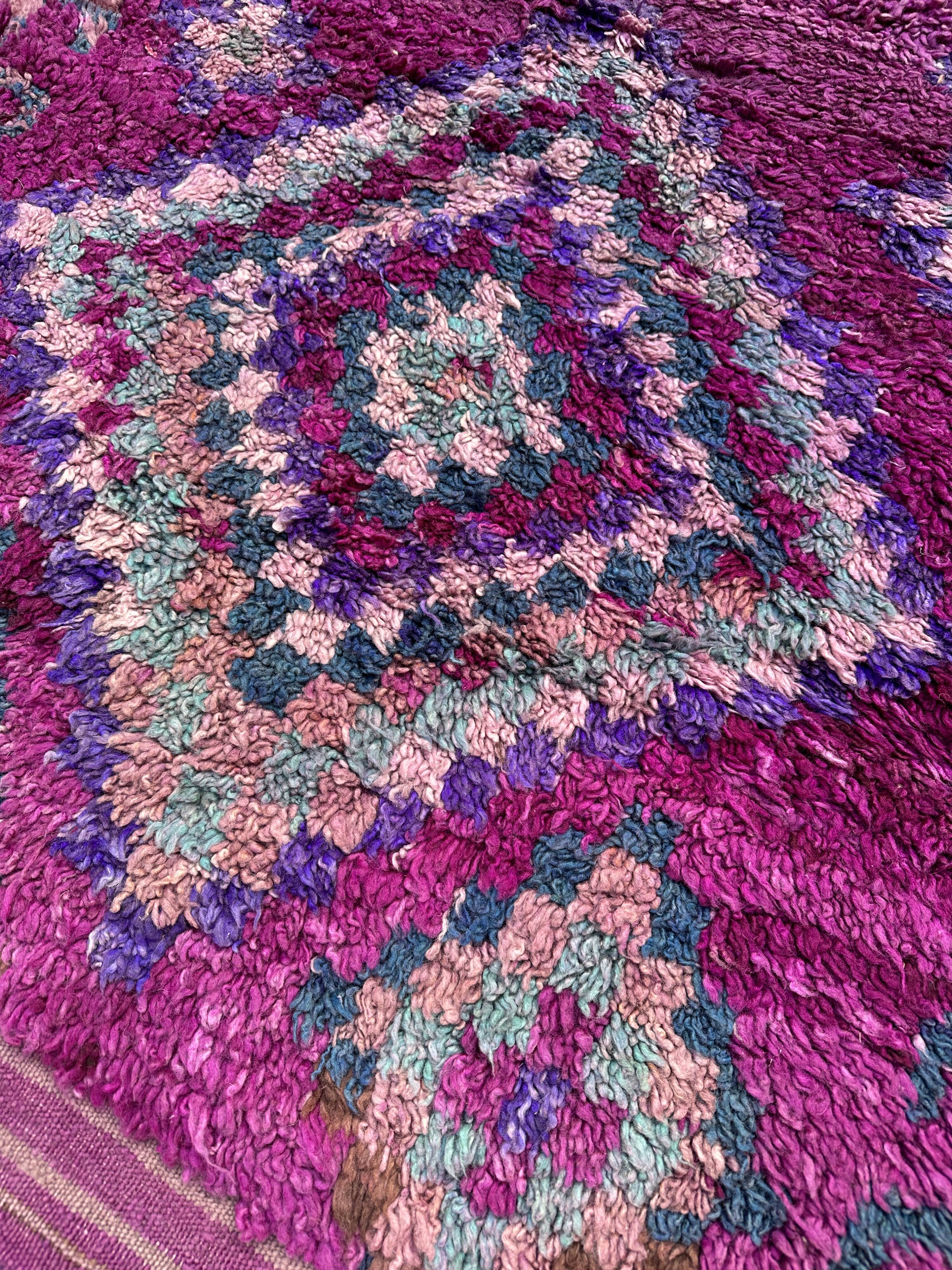 Moroccan purple carpet - 208 x 425 cm