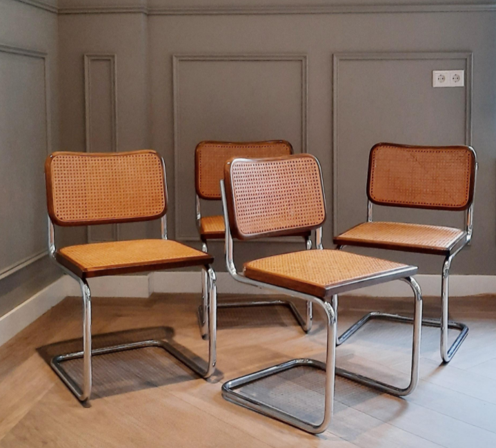 Suite of 4 chairs Cesca Marcel Breuer 60:70s
