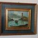 huile GIOVANNI BERTE' ANS 50 PAYSAGE FLUVIAL