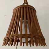Louis Sognot rattan wall lamp from the 50s and 60s