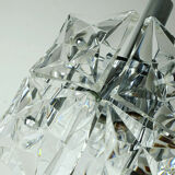 vintage PENDANT LIGHT crystal glass and chrome 14 glass prisms 1960s
