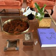 Mid-century rare Smoking Set, ashtray and cigars box, Italy 1950s