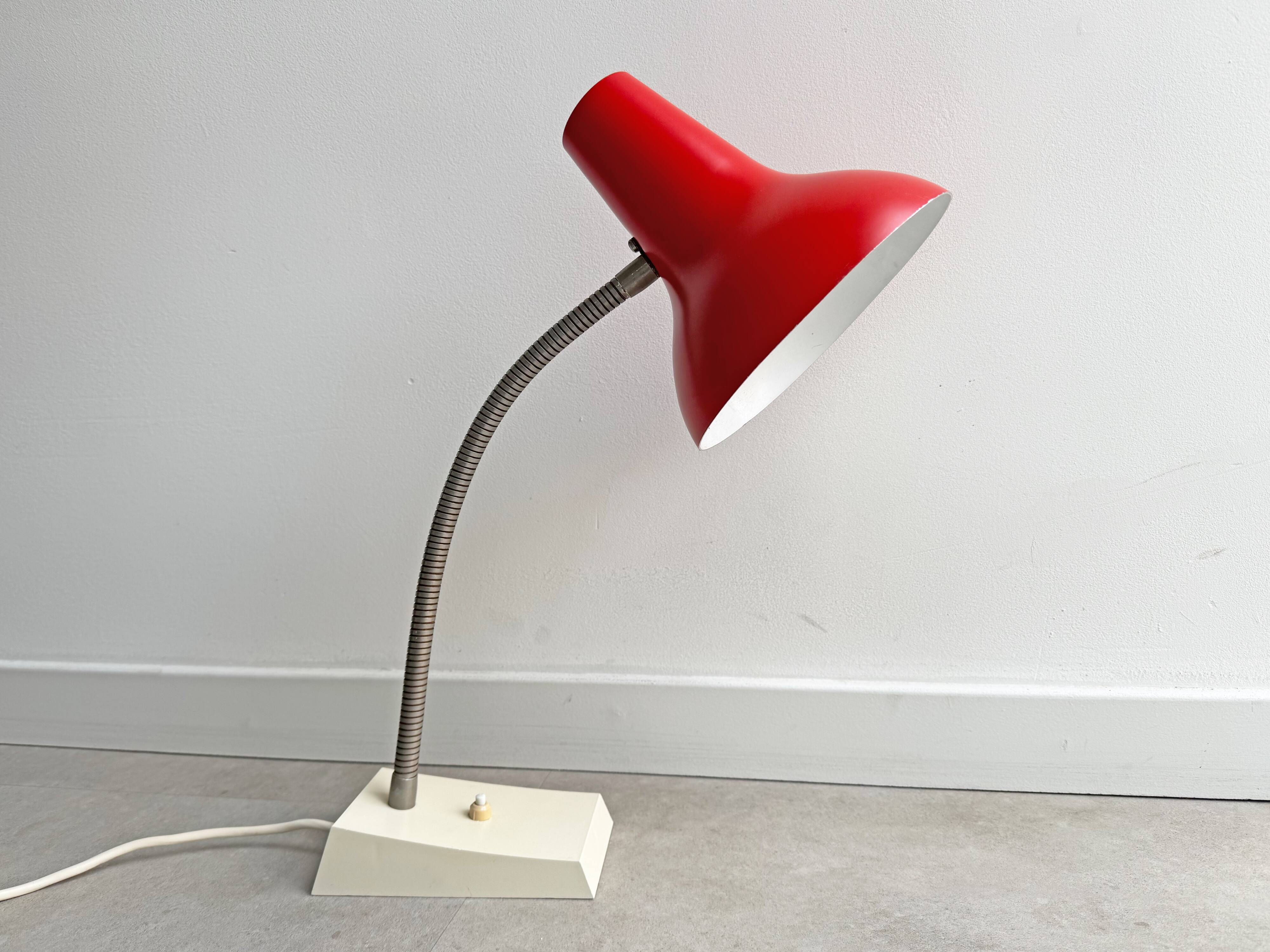 Large Mid Century red SIS desk lamp