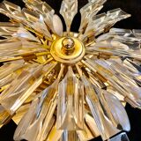 Wall sconce Venini crystal sun with golden structure