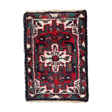 Vintage persian carpet hamadan handmade 43cm x 63cm 1970s