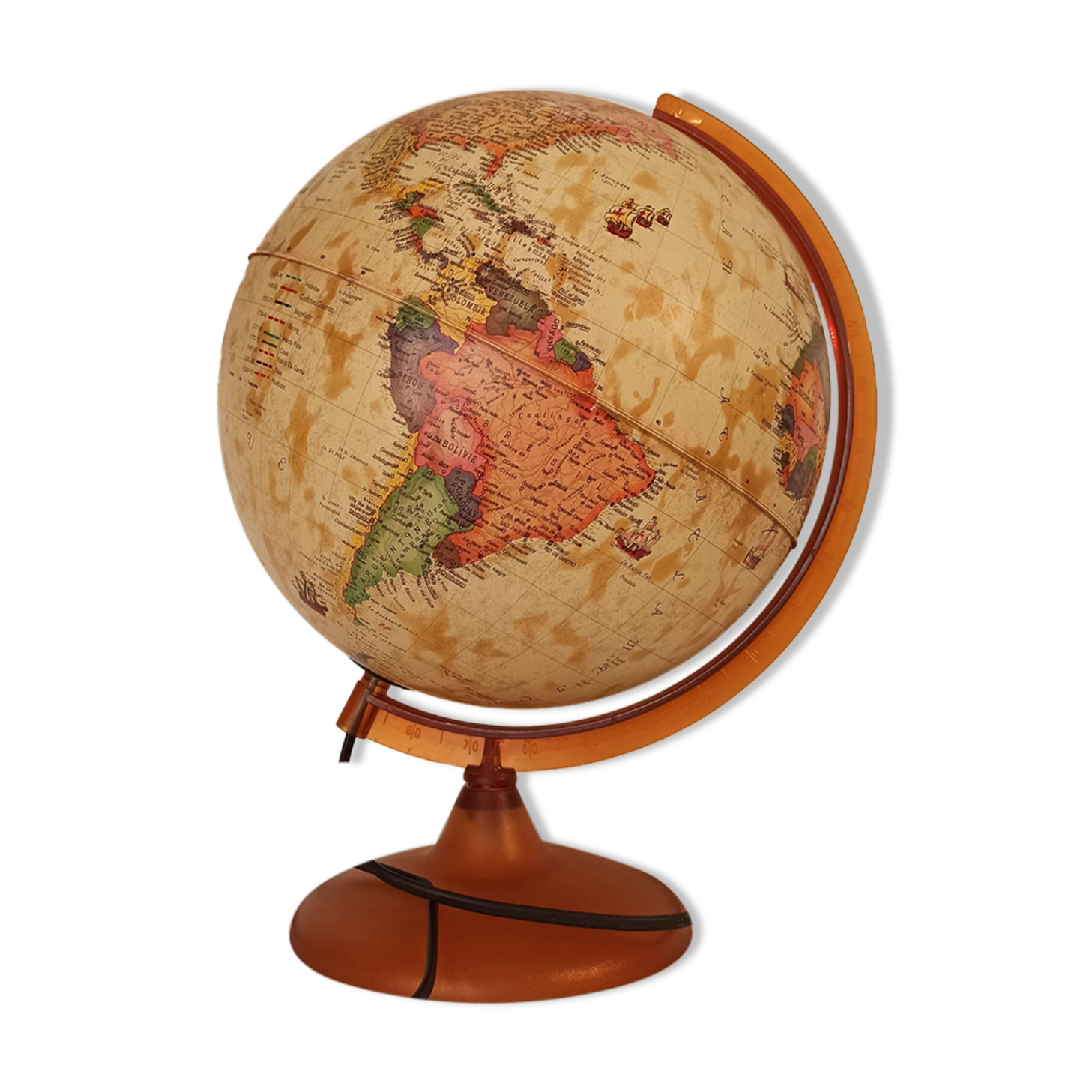 Vintage light world 1970 dark orange base