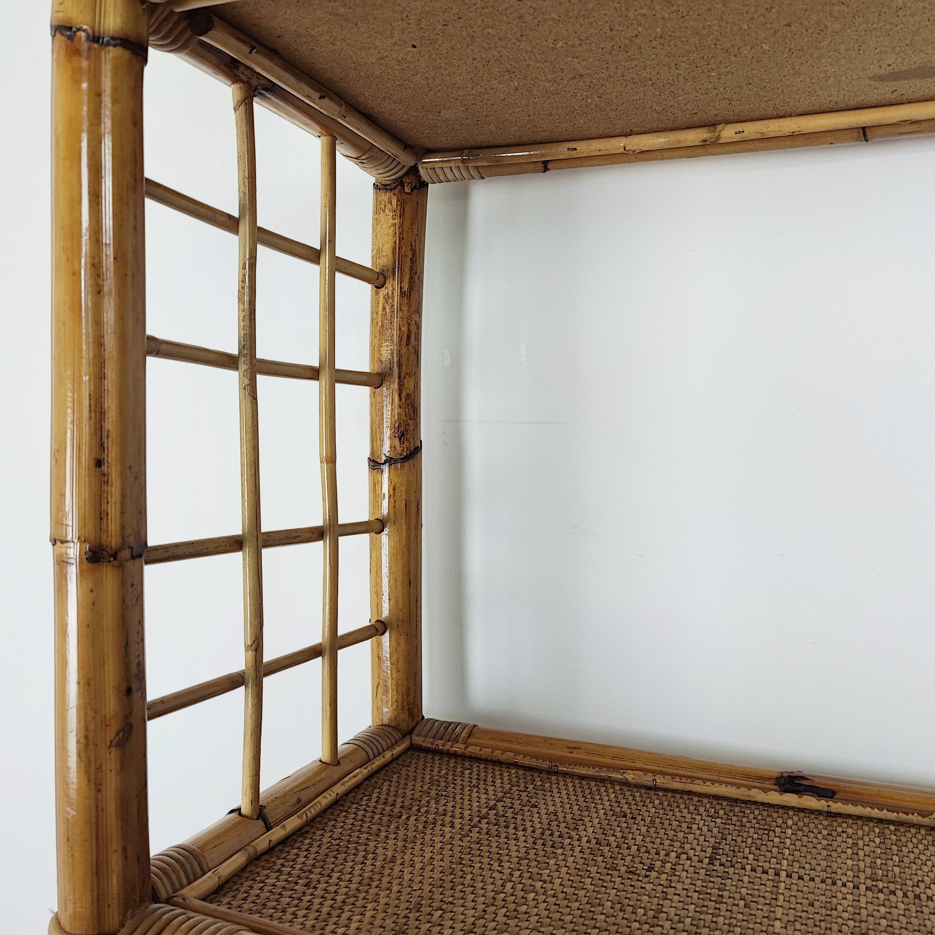 Rattan bookcase shelf