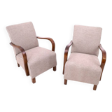 A pair of Art Deco armchairs designed by J. Halabala from the 1930s, Czechoslovakia. After renovation.