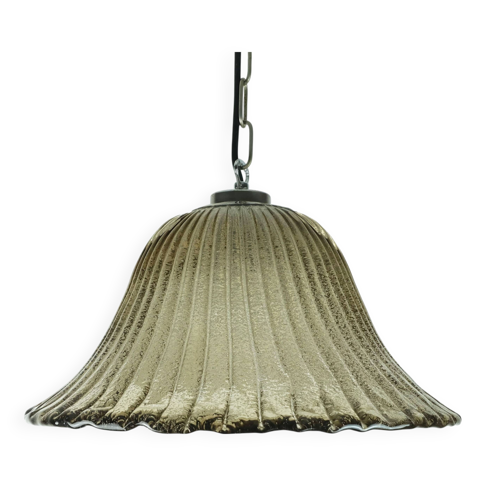 Suspension vintage briloner leuchten verre de murano et métal années 1970