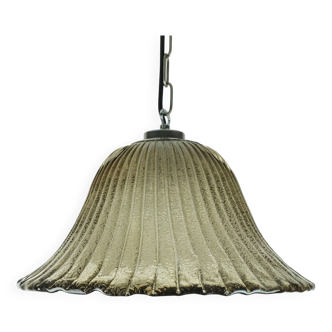 Suspension vintage briloner leuchten verre de murano et métal années 1970