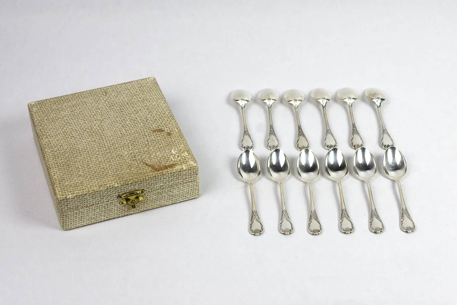 Christofle — 12 “Marly” silver-plated teaspoons, in their case
