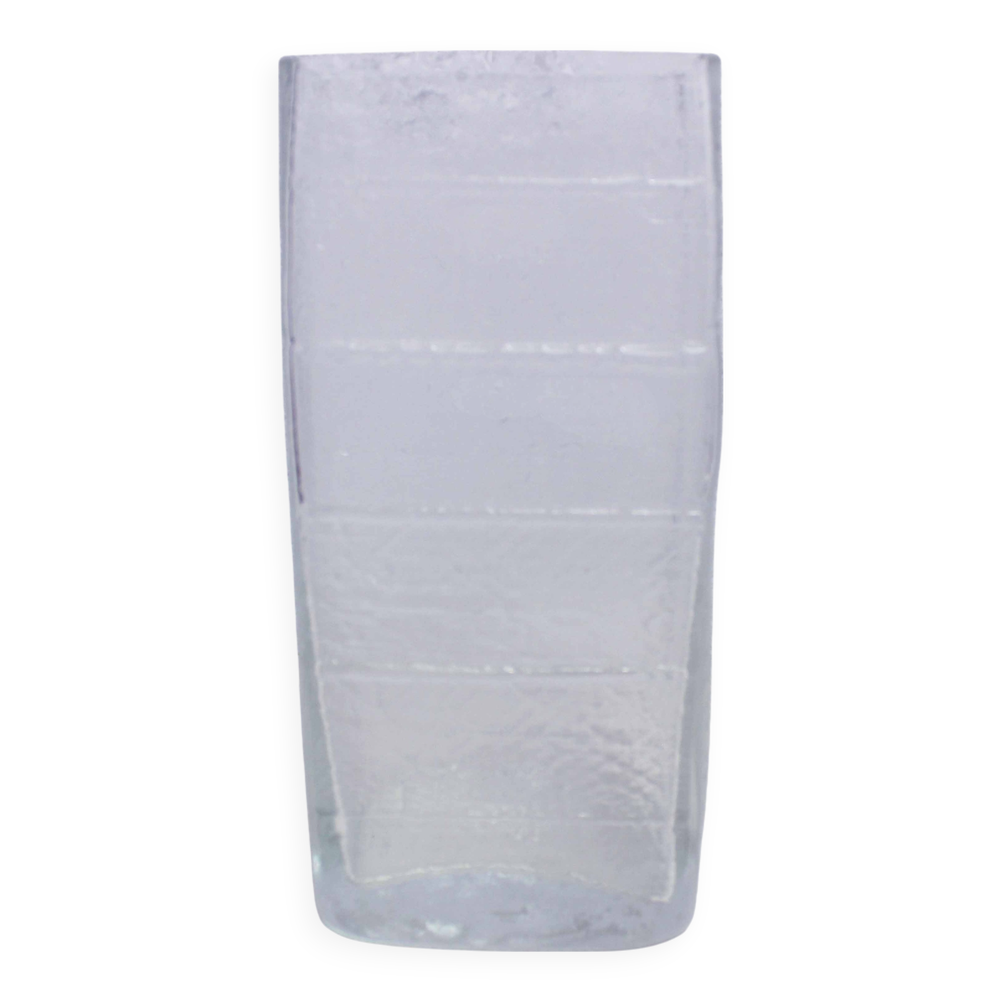 Large glass vase by Christer Sjögren for Lindshammar Glasbruk 1970