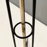 White Opaline Glass and Black Iron Floor Lamp by Stilnovo, Italy