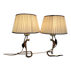 Magnificent pair of cobra bedside lamps