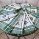 Set of 9 embroidered cotton napkins 60s