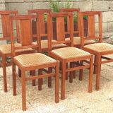 Set of 6 chairs of the elf indislocables brand 50s