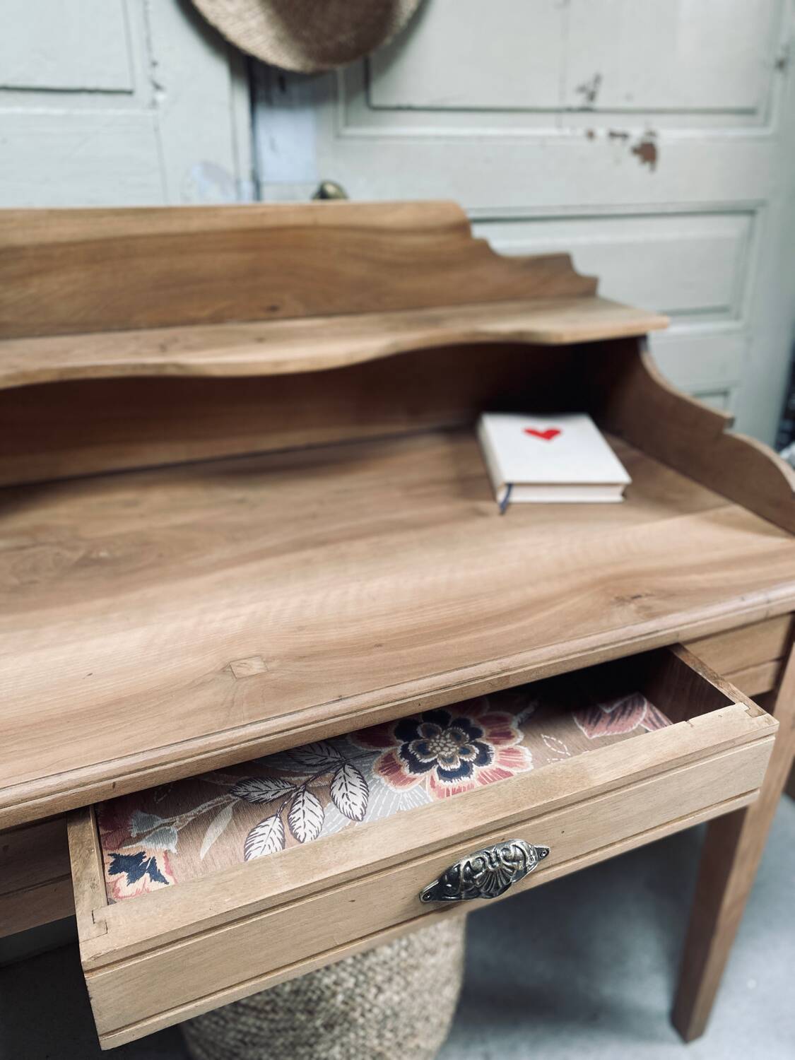 Antique solid oak secretary – gently refurbished