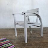 Vintage white children's chair - light grey 1950