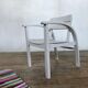 Fauteuil vintage pour enfant blanc gris clair 1950
