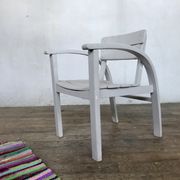 Fauteuil vintage pour enfant blanc gris clair 1950