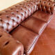 Canapé chesterfield de luxe anglais en cuir véritable