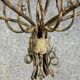 Vintage iron chandelier with rust patina circa 1980