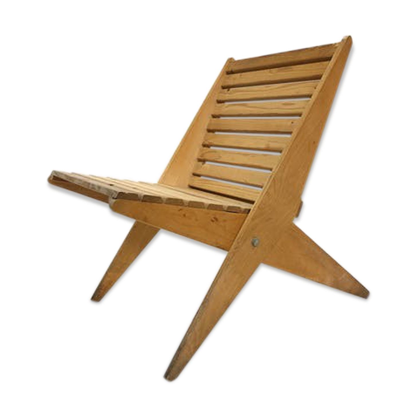 Foldable wooden garden chair from the 70s, Netherlands