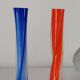 Pair of colored glass soliflores, 1960s